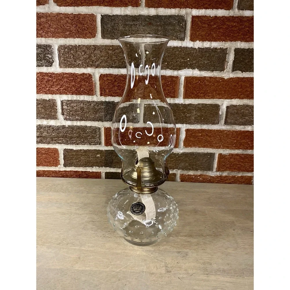 Lamplight Farms Vintage Oil‎ Kerosene Lamp Hobnail Bumpy Chimney Top Hurricane